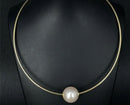 OMEGAREIF & GLEITER AUS 925/- SILBER GELBGOLDPLATTIERT MIT MUSCHELKERNPERLE