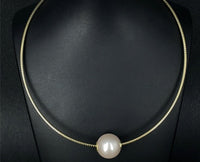 OMEGAREIF & GLEITER AUS 925/- SILBER GELBGOLDPLATTIERT MIT MUSCHELKERNPERLE