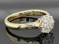 RING AUS 585/- GELBGOLD/WEIßGOLD MIT DIAMANTKOMPOSITION (CA. 0,40ct.)