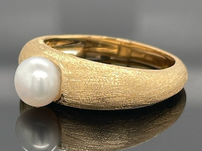 RING AUS 925/- SILBER VERGOLDET MIT SÜßWASSERZUCHTPERLE