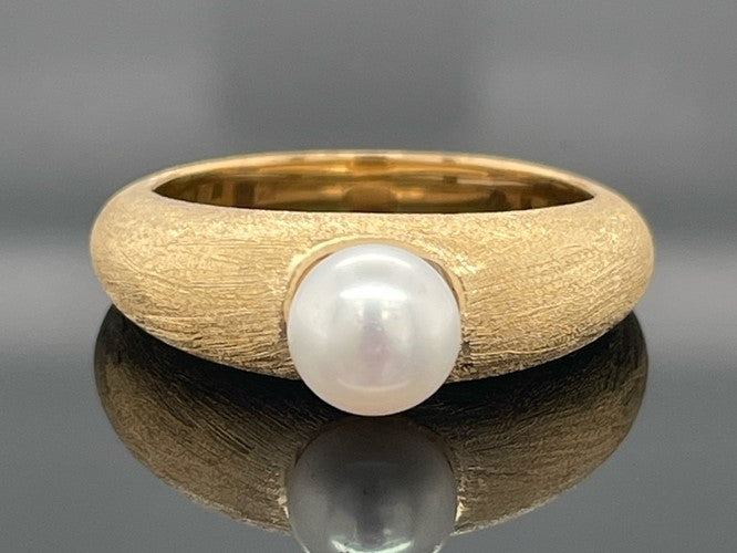 RING AUS 925/- SILBER VERGOLDET MIT SÜßWASSERZUCHTPERLE