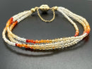 3-RHG ARMBAND 375/- GELBGOLD MIT FEUEROPAL