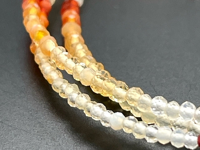 3-RHG ARMBAND 375/- GELBGOLD MIT FEUEROPAL