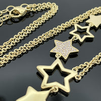 Y-COLLIER AUS 925/-SILBER GELBGOLDPLATTIERT MIT ZIRKONIA