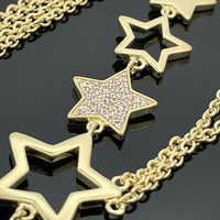 Y-COLLIER AUS 925/-SILBER GELBGOLDPLATTIERT MIT ZIRKONIA