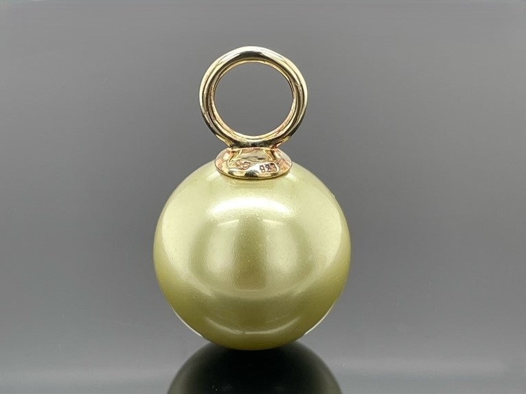 ANHÄNGER AUS 925/- SILBER GELBGOLDPLATTIERT MIT MUSCHELKERNPERLE