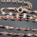 PLÄTTCHENKETTE MIT ANHÄNGER "BAUM DES LEBENS" AUS 925/-SILBER ROSÈVERGOLDET