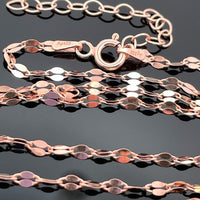 PLÄTTCHENKETTE MIT ANHÄNGER "BAUM DES LEBENS" AUS 925/-SILBER ROSÈVERGOLDET