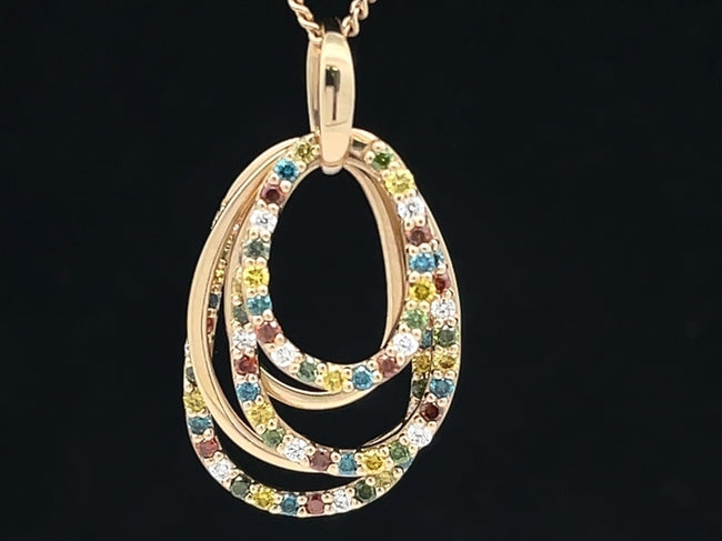 ANHÄNGER AUS 585/- GELBGOLD MIT MULTI BRILLANTEN (ges.ca. 0,70 ct.)