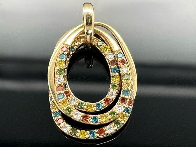 ANHÄNGER AUS 585/- GELBGOLD MIT MULTI BRILLANTEN (ges.ca. 0,70 ct.)