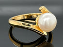 RING AUS 925/- SILBER VERGOLDET MIT SÜßWASSERZUCHTPERLE