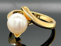 RING AUS 925/- SILBER VERGOLDET MIT SÜßWASSERZUCHTPERLE