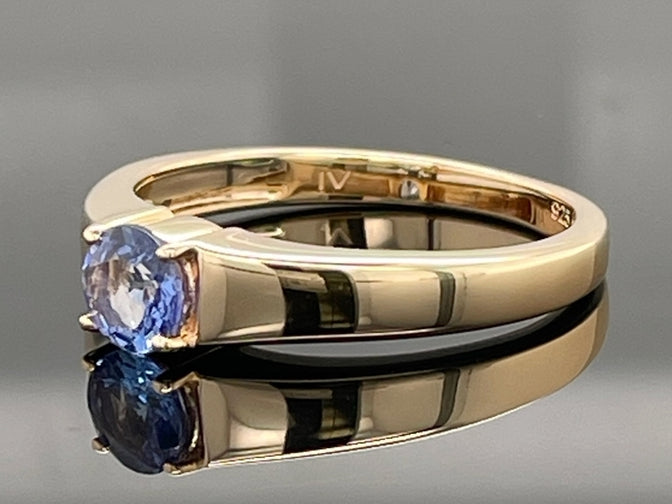 RING AUS 925/- SILBER VERGOLDET MIT TANSANIT