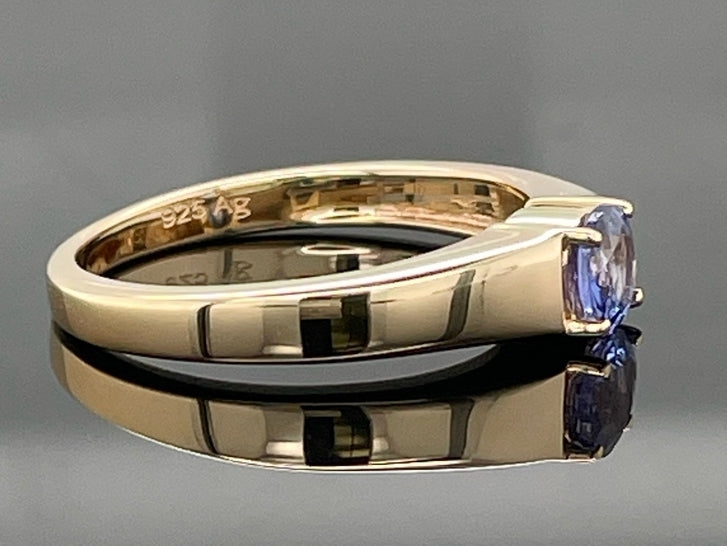 RING AUS 925/- SILBER VERGOLDET MIT TANSANIT