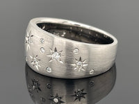 RING AUS 585/- WEISSGOLD MIT BRILANTEN SI (GES. CA.0,20ct.)