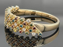 RING AUS 375/- GELBGOLD MIT MULTI BRILLANTEN BEH. (ges.ca. 0,55 ct.)