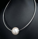 OMEGAREIF & GLEITER AUS 925/- SILBER RHODINIERT MIT MUSCHELKERNPERLE