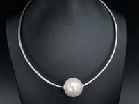 OMEGAREIF & GLEITER AUS 925/- SILBER RHODINIERT MIT MUSCHELKERNPERLE