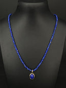 COLLIER MIT ANHÄNGER 375/- GELBGOLD MIT LAPIS-LAZULI