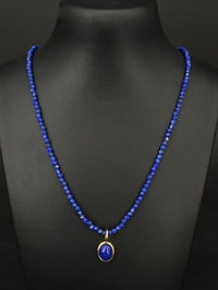 COLLIER MIT ANHÄNGER 375/- GELBGOLD MIT LAPIS-LAZULI
