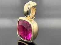 ANHÄNGER AUS 375/- GELBGOLD mit Fluorit (ca. 3,4 ct.)