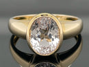RING AUS 375/- GELBGOLD MIT KUNZIT (CA. 3,15 ct.)