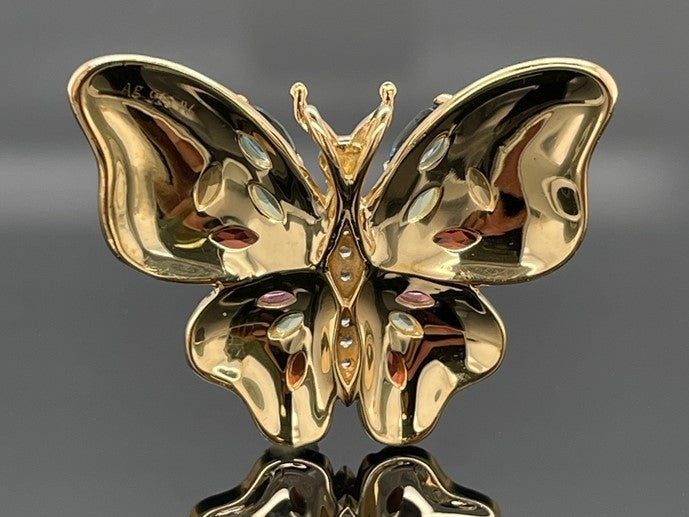 ANHÄNGER AUS 925/- SILBER VERGOLDET MIT MULTI EDELSTEINE