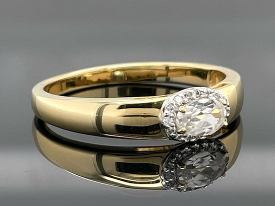 RING AUS 925/- SILBER VERGOLDET MIT ZIRKON
