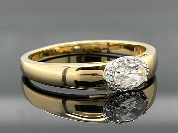 RING AUS 925/- SILBER VERGOLDET MIT ZIRKON