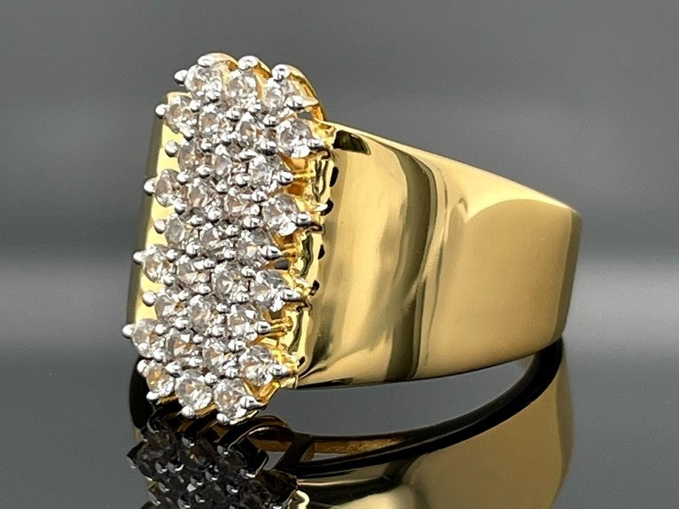 RING AUS 925/- SILBER VERGOLDET MIT ZIRKON