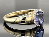 RING AUS 375/- GELBGOLD MIT TANSANIT AAAA & ZIRKON (GES.CA.0,90ct.)