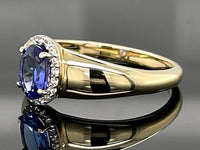RING AUS 375/- GELBGOLD MIT TANSANIT AAAA & ZIRKON (GES.CA.0,90ct.)