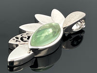 CLIP ANHÄNGER AUS 925/- SILBER RHODINIERT MIT FLUORIT/PERLMUTT-DUBL. BEH.
