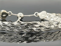 SLIDER HERINGBONE-ARMBAND 925/-SILBERWEIß