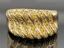 RING AUS 375/- GELBGOLD MIT BRILLANT BEH.(GES. CA. 1,00 ct.)