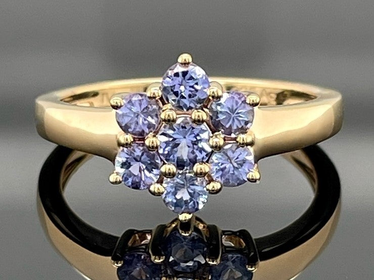 RING AUS 925/- SILBER VERGOLDET MIT TANSANIT