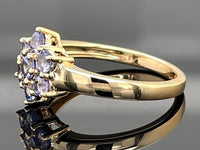 RING AUS 925/- SILBER VERGOLDET MIT TANSANIT