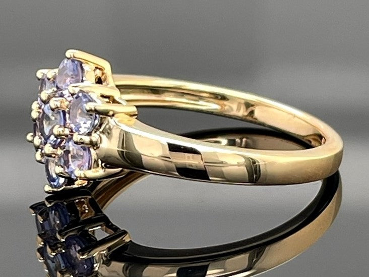 RING AUS 925/- SILBER VERGOLDET MIT TANSANIT