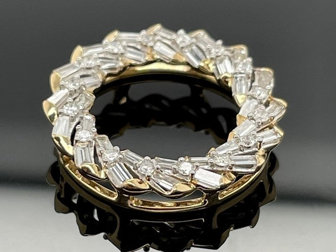 ANHÄNGER 375/- GELBGOLD MIT BRILLANTENTEN & DIAMANTEN (GES. CA. 0,50 ct.)