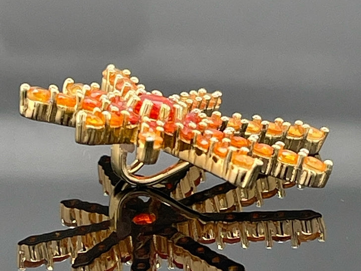 ANHÄNGER AUS 925/-SILBER VERGOLDET MIT FEUEROPAL (ges.ca. 1,22 ct.)