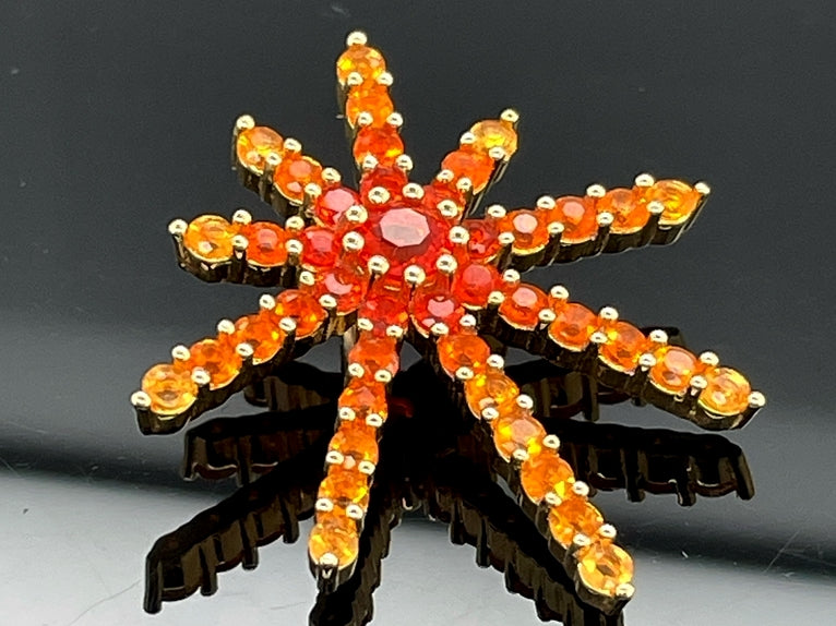ANHÄNGER AUS 925/-SILBER VERGOLDET MIT FEUEROPAL (ges.ca. 1,22 ct.)