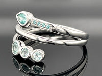 RING GR.17 (53) AUS 585/- WEIßGOLD MIT PARAIBA-TURMALIN (GES. CA.0,340 ct.)