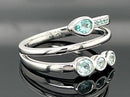 RING GR.17 (53) AUS 585/- WEIßGOLD MIT PARAIBA-TURMALIN (GES. CA.0,340 ct.)