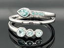 RING GR.17 (53) AUS 585/- WEIßGOLD MIT PARAIBA-TURMALIN (GES. CA.0,340 ct.)