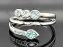 RING GR.17 (53) AUS 585/- WEIßGOLD MIT PARAIBA-TURMALIN (GES. CA.0,340 ct.)