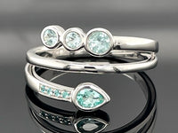 RING GR.17 (53) AUS 585/- WEIßGOLD MIT PARAIBA-TURMALIN (GES. CA.0,340 ct.)