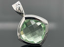 CLIP ANHÄNGER AUS 925/- SILBER RHODINIERT MIT FLUORIT ( ca. 11,0 ct.)