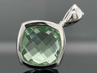 CLIP ANHÄNGER AUS 925/- SILBER RHODINIERT MIT FLUORIT ( ca. 11,0 ct.)