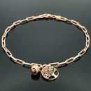 ARMBAND "RUF DEINEN ENGEL" AUS 925/-SILBER ROSÈVERGOLDET