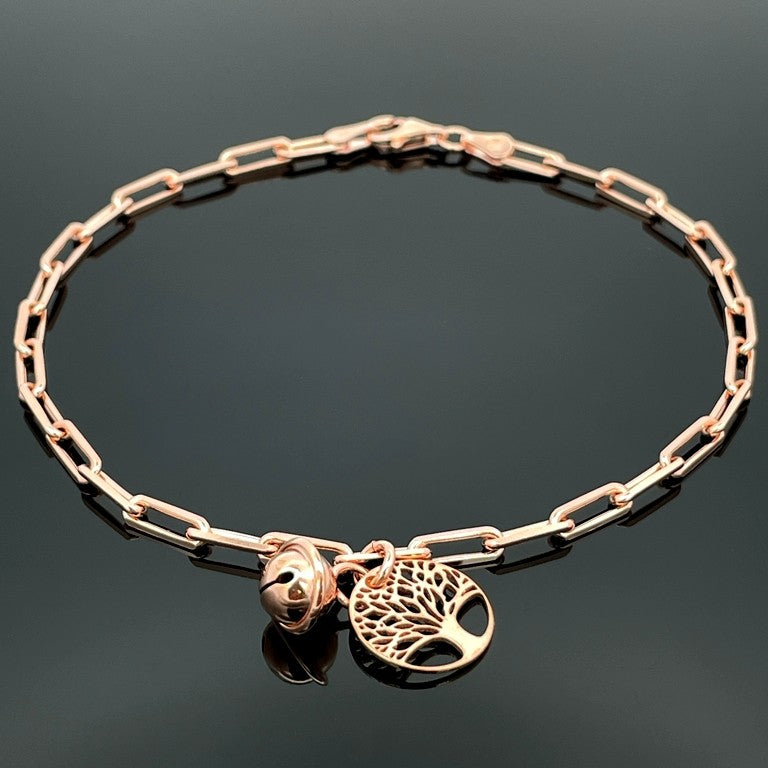 ARMBAND "RUF DEINEN ENGEL" AUS 925/-SILBER ROSÈVERGOLDET